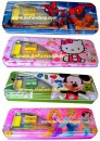 Character Stationery In Case- includes Tin case, ruler, sharpener, eraser, pencil (sold in dozens)