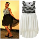 My Michelle Girls Knit-to-Chiffon High-Low Dress (Size 12)