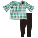 Carters Plaid 2 piece top & pant set- 9mths