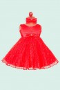 GoodGirl Red Infant Lace Pleated Flower Girl Dress (3-12mths)