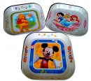Zak Character Square Saucer Plate- Mickey, Princess, Winnie- Pack of 12