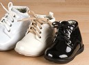Mabini Baby Boys Lace-up patent Boots- Size 4-8 (Black only)- Baby sizes