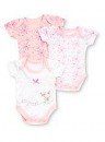 George 3 Pack Short Sleeve Pink Body Suits