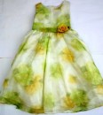 Cecil Kids Flower Gown- Pink & Lemon Green