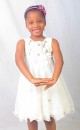 Pinky Girls Ivory Sequin Soutache Flock Dress - 5yrs