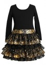 Bonnie Jean® Metallic Gold Drop Waist Ruffle Dress Girls -3T, 4T