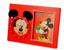 Mickey & Minnie Cute Face Alarm Clock & Photo Frame