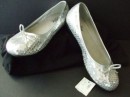 JUSTICE SILVER SEQUIN BALLET FLATS SHOES