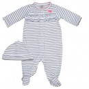Carter's Infant girls-Grey Stripe One-Piece Bodysuit + Hat (newborn)