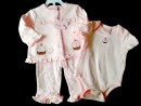 Rock-a-bye baby 3 piece Babygirl Set- Cardigan, Bodysuit & Trousers (0-3m, 3-6mths, 6-9mths)