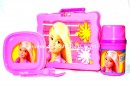 Barbie Plastic Lunch Box with Plate & Bottle
