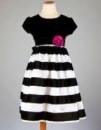 ‘Samantha Says’ Flocked Taffeta Velour Dress Black/White