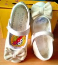 Bear Toddler Girl Shoes- D-Bow- Black & Cream Size-  27 & 28