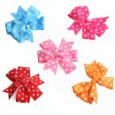 Girls Polka dot Grosgrain Ribbon Alligator Hair Clips (2pack)