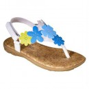 Cherokee Joss Toddler Girls Blue Flower Thong Style Sandals- US size 7, 10