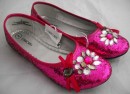 Cherokee Glitter Pink Girls Ballet -Rhinestone Flat Shoes - US Size 5