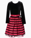 Bonnie Jean Kids Dress, Little Girls Striped Velvet Dress -OUT OF STOCK