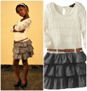 My Michelle Girls Lace To Chambray Belted Dress (size 10, 12) (8-10yrs)