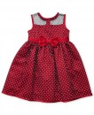 Penelope Mack Girls Red Dot Flocked Overlay Dress- 6yrs