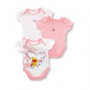 George Disney Winnie The Pooh 3pc Infant Bodysuits (0-6mths)