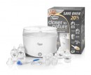 Tommee Tippee Electric Steam Sterilizer Kit (with 4 feeding bottles, 6 milk powder dispensers, 1 bottle brush, 1 soother and 1 teat tong)
