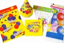 Happy Birthday Theme Set- Bunting, Table cover, Paper Hats, Loot bags, Serviette