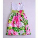 Pinky Girls Floral dress with White Bodice-4yrs(20% OFF)
