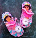Girls Light Up Flip flops with strap- Dora, Hello Kitty, Princess, Minnie Mouse (size 23, 24, 25, 26, 28)