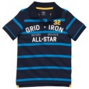Carters Boys short sleeve striped graphic polo-style shirt- 5, 6 yrs (2 designs)