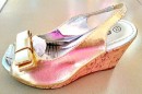Girls Soda Peep-Toe Wedge Sandals- Gold- Size 2- REDUCED