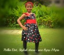 D.Kids Satin Holiday Polka dot One Shoulder Dress- Size 8-14