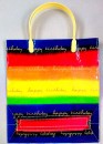 Happy Birthday Rainbow Plastic handle Party bag- Sold in dozens- OUT OF STOCK