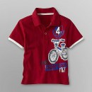 Toughskins Infant & Toddler Boy's Polo Shirt - BMX Champions / Hot Rods Red- 18mnths,4 & 7yrs