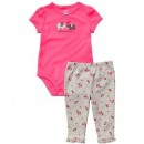 Carter’s Girls  “Mommy Loves Me” Elephant Bodysuit Pants Set – 3 months