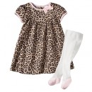 Carter's Animal Print dress & Knit Tights set- 24mths