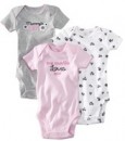 'JUST ONE YOU' Carter's  Infant Girls' 3-Pack Bodysuit - Pink, White & Ash