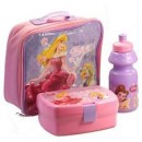 Disney Princess Lunch Bag Kit with PVC Front & Visible Back Front - Including Water Bottle, Sandwich Box 