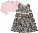 Carter's Girls Dress Set with Cardigan/cream animal skinned- 18mths