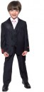AMERICAN EXCHANGE Boys Black 5 Piece Suit - Blazer, Waistcoat, Shirt, Tie, Pants