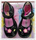 Disney Princess Belle Black Maryjanes with floral detailing- Size 8